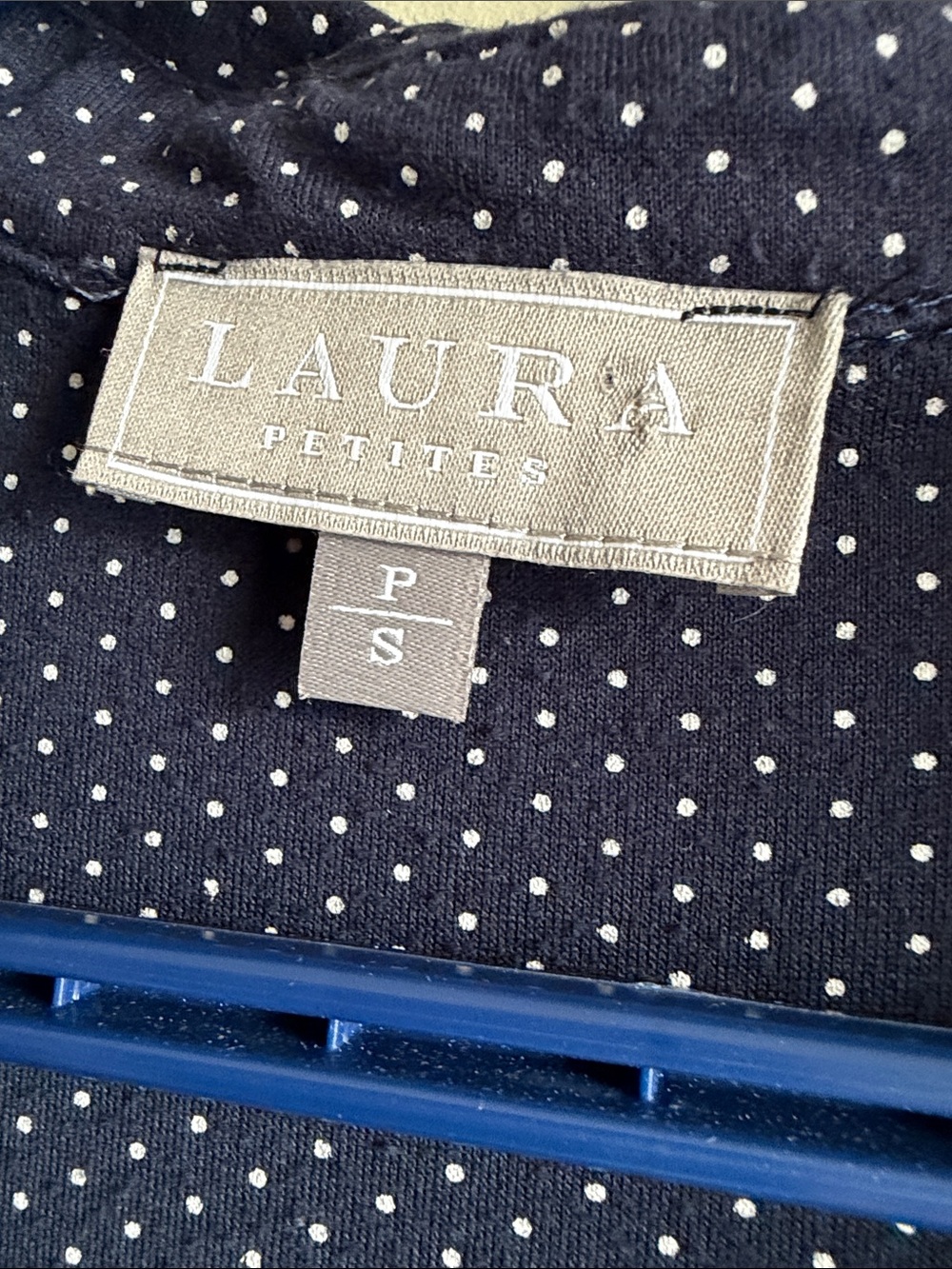 Navy White Polka Dot Button-Down Polo Top - Picture 2 of 5